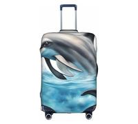 OXKGHHO Ocean Dolphin Looking At You Print Suitcase Protector With Unique,Fits 18-32 Inch Luggage,For Travel And Business Trips, White, S