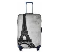 OXKGHHO Parisian Coffee Eiffel Tower Print Suitcase Protector With Unique,Fits 18-32 Inch Luggage,For Travel And Business Trips, White, XL