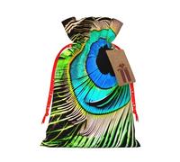 OXKGHHO Peacock Feather Print Gift Bag,Drawstring Pouch Christmas For Small Gifts,For Jewelry And Party Favors