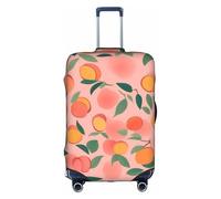 OXKGHHO Pink Peach Pattern Seamless Pattern Print Suitcase Protector With Unique,Fits 18-32 Inch Luggage,For Travel And Business Trips, White, M