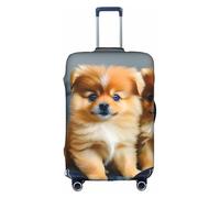 OXKGHHO Pomeranians Puppies And Point Print Suitcase Protector With Unique,Fits 18-32 Inch Luggage,For Travel And Business Trips, White, L