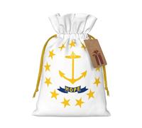 OXKGHHO Rhode Island State Flag Print Gift Bag,Drawstring Pouch Christmas For Small Gifts,For Jewelry And Party Favors