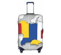 OXKGHHO Romania Position Flag Map Print Suitcase Protector With Unique,Fits 18-32 Inch Luggage,For Travel And Business Trips, White, M
