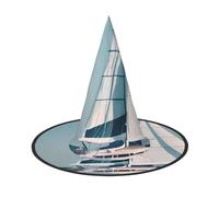 OXKGHHO Sailboat Ship Landscape Print Vintage Witch Hat,Unique Witch Accessories For Women,For Halloween Costumes And Decor