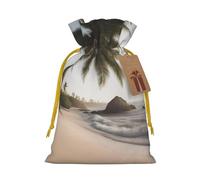 OXKGHHO Sand Beach Palm Tree Print Gift Bag,Drawstring Pouch Christmas For Small Gifts,For Jewelry And Party Favors