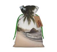 OXKGHHO Sand Beach Palm Tree Print Gift Bag,Drawstring Pouch Christmas For Small Gifts,For Jewelry And Party Favors