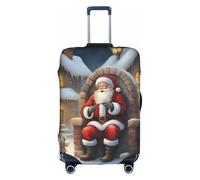 OXKGHHO Santa Claus Snow Secenry Print Suitcase Protector With Unique,Fits 18-32 Inch Luggage,For Travel And Business Trips, White, L