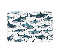 OXKGHHO Shark Pattern with Various Gestures Print Ultra Thin Door Mat,Indoor Outdoor Entrance Rug,Welcome Mat for Door,Patio Home Decor