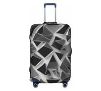 OXKGHHO Silver Geometric Figure Print Suitcase Protector With Unique,Fits 18-32 Inch Luggage,For Travel And Business Trips, White, S