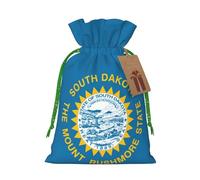 OXKGHHO South Dakota Flag Print Gift Bag,Drawstring Pouch Christmas For Small Gifts,For Jewelry And Party Favors