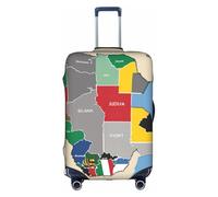 OXKGHHO South Sudan Composition Map Print Suitcase Protector With Unique,Fits 18-32 Inch Luggage,For Travel And Business Trips, White, L