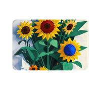 OXKGHHO Sunflower Bee Print Ultra Thin Door Mat,Indoor Outdoor Entrance Rug,Welcome Mat for Door,Patio Home Decor
