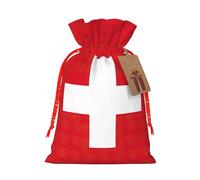OXKGHHO Swiss Flag Print Gift Bag,Drawstring Pouch Christmas For Small Gifts,For Jewelry And Party Favors