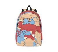 OXKGHHO Turkey Regional Map Print Canvas Backpack, for Laptops up to 17 Inch, Stylish and Lightweight with Adjustable Straps, Black, Medium, blackone, M