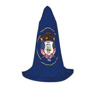 OXKGHHO Utah Flag Print Long Cape With Hood,Vampire And Halloween Costumes,Perfect For Role Play And Parties