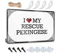 OXKM Backyard Bar Sign I Love My Rescue Pekingese Tin Sign Things For Boys Room Outdoor Signs And Decor(30X40CM)