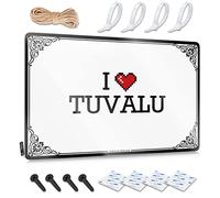 OXKM Backyard Bar Sign I Love Tuvalu Tin Sign Things For Boys Room Outdoor Signs And Decor(20X30CM)
