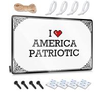 OXKM Bar Posters I Love America Patriotic Tin Sign Sarcastic Metal Signs Man Cave Rules(30X40CM)