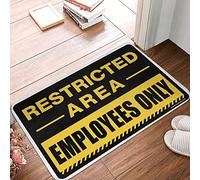 OXKM Bath Mats Small Bath Restricted Area Sign Employees Only | Plain Welcome Foam Bath Carpet, Perfect For Thankful Door Home Office Nursery(50X80CM)