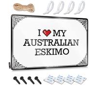 OXKM Bro Cave Sign I Love My Australian Eskimo Tin Sign Vintage Bar Decor Funny Desk Signs(30X40CM)