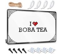 OXKM Cave Man Bar I Love Boba Tea Tin Sign Signs For Man Cave Funny Saying Tin Signs(30X40CM)