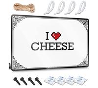 OXKM Cheers Tin Sign I Love Cheese Tin Sign Pool Signs And Decor Outdoor Funny Home Bar Signs(30X40CM)