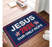 OXKM Cushioned Floral Bath Bath Mat Jesus 2024 Our Only Hope - Thankful Door | Welcome Door/Memory Foam Kitchen Floor Mat - Washable & Funny Welcome Outdoor(40X60CM)