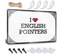 OXKM Funny Man Cave Signs I Love English Pointers Tin Sign Metal Tin Sign Wall Decor Funny Sign Decor(20X30CM)