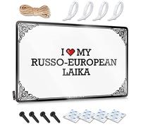 OXKM Funny Wall Signs I Love My Russo-European Laika Tin Sign Bar Mirrors For Man Cave Bar Metal Sign Decor(30X40CM)
