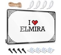 OXKM Garage Accessories For Man Cave I Love Elmira Tin Sign Outdoor Bar Signs Funny Alcohol Signs(20X30CM)