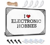 OXKM Garage Signs Funny I Love Electronic Hobbies Tin Sign Signs For Bedroom Door Bar For Man Cave(20X30CM)