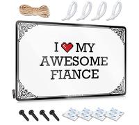 OXKM Man Cave Sign Funny I Love My Awesome Fiance Tin Sign Home Bar Metal Signs Tin Sign Funny(20X30CM)