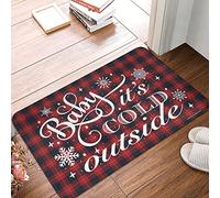 OXKM Mat Washable Kitchen Warm Material & Fun Door Luxurious Feel | Outdoor Front Door/Large Outdoor Mats For Front Door - Baby It's Cold Outside