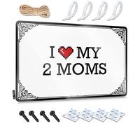 OXKM Metal Beer Signs I Love My 2 Moms Tin Sign Dorm Room Door Sign Mancave Accessories Men(30X40CM)