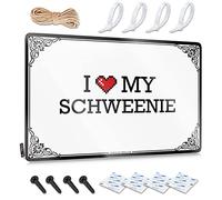 OXKM Personalized Metal Signs For Outdoors I Love My Schweenie Tin Sign Mancave Accessories Men Funny Garage Tin Sign(20X30CM)