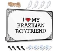 OXKM Retro Signs I Love My Brazilian Boyfriend Tin Sign Decor Signs Coffee Tin Sign(20X30CM)