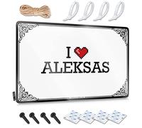 OXKM Sign For Bedroom Door I Love Aleksas Tin Sign Funny Office Signs Funny Patio Signs(30X40CM)