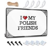 OXKM Tin Sign Wall Decor I Love My Polish Friends Tin Sign Home Bar Metal Signs In Home Bar Signs(30X40CM)