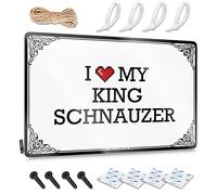 OXKM Vintage Decor I Love My King Schnauzer Tin Sign Tin Metal Decor Sign Decor(30X40CM)