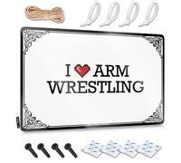 OXKM Vintage Tin Signs Funny I Love Arm Wrestling Tin Sign Man Cave Wall Decor Man Cave Signs For Men(30X40CM)