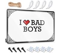 OXKM Vintage Tin Signs Funny I Love Bad Boys Tin Sign Man Cave Wall Decor Man Cave Signs For Men(20X30CM)