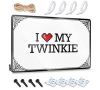 OXKM Warning Signs For Bedroom I Love My Twinkie Tin Sign Bar Rules Tin Metal Sign Men Cave Decor(20X30CM)