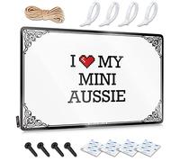 OXKM Warning Tin Sign I Love My Mini Aussie Tin Sign Funny Metal Poster Backyard Bar Sign(20X30CM)