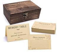 Oxmidud Wooden Share Love & Memories Box with 50 Pcs Share A Memory Cards for Celebration of Life Decorations - Elegant Keepsake for Funerals, Weddings, Birthdays & Graduations - Heirloom Storage Box