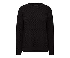 OXMO by OXMilla Women's Fine Knit Pullover Crew Neck, Black (200451), L