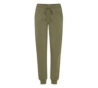 OXMO OXODETTE Women's Trousers, Jogging Bottoms, Long Trousers with Elastic Waistband and Drawstring, Single Jersey Cotton with Stretch, Regular Fit, Olivine (180316), XS