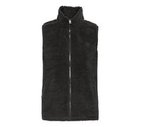 OXMO OXTinne Women's Outdoor Vest Teddy Vest with Stand-Up Collar Pockets Label Details Loose Fit, Black (194007), M