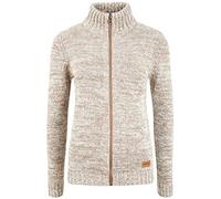 Oxmo Phenix Women's Cardigan Chunky Knit Jacket, Size:L, Colour:Dune (795409)