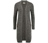 Oxmo Philetta Women's Long Cardigan Chunky Knit Jacket, Size:S, Colour:Dark Grey (792890)