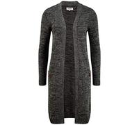 Oxmo Philetta Women's Long Cardigan Chunky Knit Jacket, Size:XXL, Colour:Black (799000)
